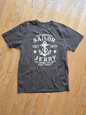 Sailor Jerry Rum My Work Tattoo Norman Collins Classic Men's Tee Brown